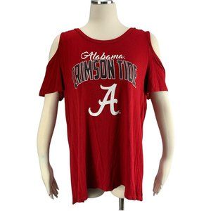 Alabama Large Cold Shoulder Top Tunic Gameday Couture Crimson Tide Roll NCAA